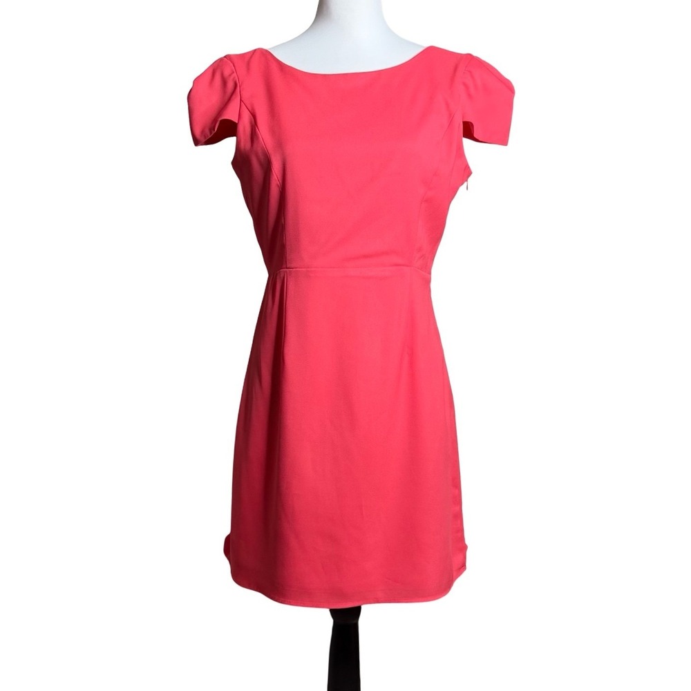 Annabella Low Open Back Cap Sleeve‎ Mini Dress Coral Pink Women Medium